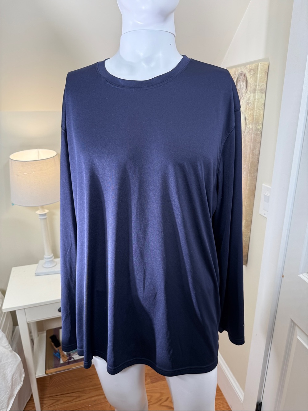 Champion Double Dry Long Sleeve Athletic Shirt Navy Blue 2XL Performance Tee
